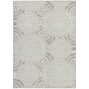 Homeroots 3' Artichoke Green Brown Beige Geometric Washable Indoor Outdoor Area Rug For Stylish Spaces 3' X 5' Polyester 591651