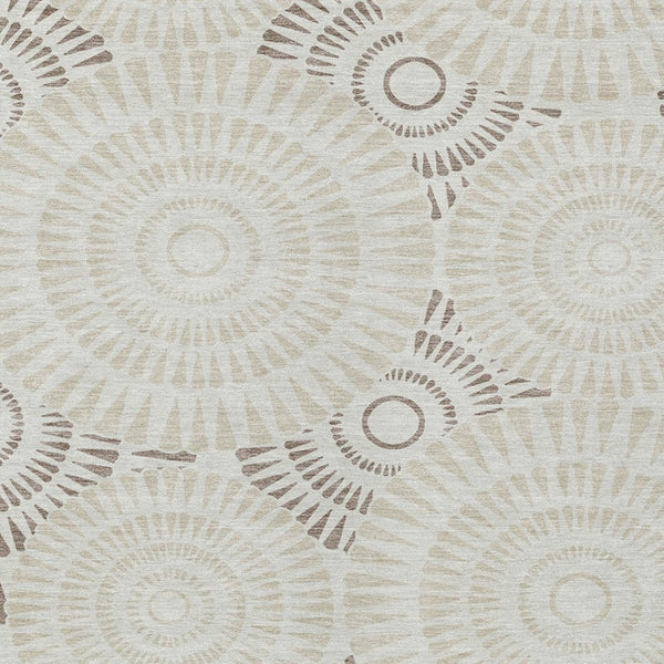 Homeroots 3' Artichoke Green Brown Beige Geometric Washable Indoor Outdoor Area Rug For Stylish Spaces 5' X 8' Polyester 591652