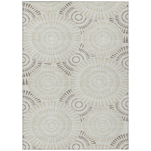 HomeRoots 9' Elegant Taupe and Brown Geometric Washable Area Rug for Indoor and Outdoor Living Spaces 9' X 12' 591655