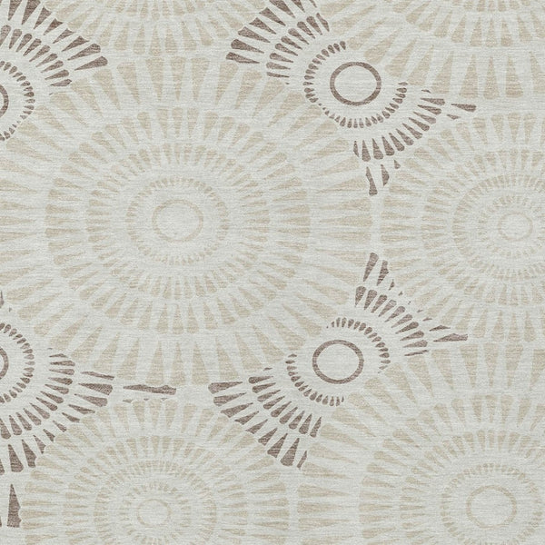 Homeroots 3' Artichoke Green Brown Beige Geometric Washable Indoor Outdoor Area Rug For Stylish Spaces 9' X 12' Polyester 591655