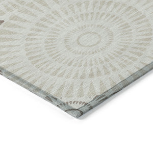 Homeroots 3' Artichoke Green Brown Beige Geometric Washable Indoor Outdoor Area Rug For Stylish Spaces 10' X 14' Polyester 591656