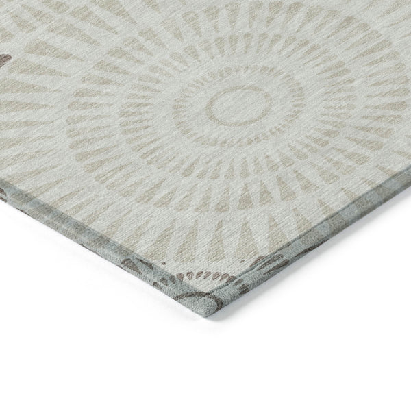 Homeroots 3' Artichoke Green Brown Beige Geometric Washable Indoor Outdoor Area Rug For Stylish Spaces 10' X 14' Polyester 591656