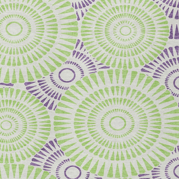 Homeroots 3' Artichoke Green Brown Beige Geometric Washable Indoor Outdoor Area Rug For Stylish Spaces 3' X 5' Polyester 591657