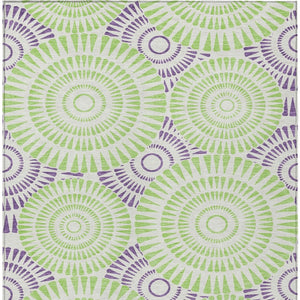 Homeroots 3' Artichoke Green Brown Beige Geometric Washable Indoor Outdoor Area Rug For Stylish Spaces 3' X 5' Polyester 591657