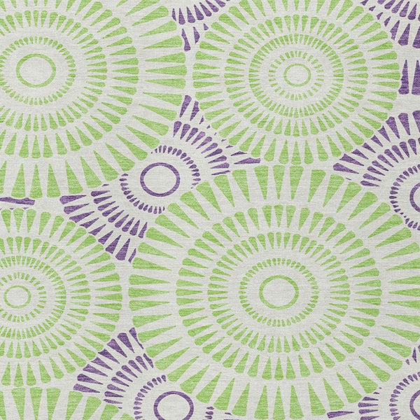 Homeroots 3' Artichoke Green Brown Beige Geometric Washable Indoor Outdoor Area Rug For Stylish Spaces 9' X 12' Polyester 591661