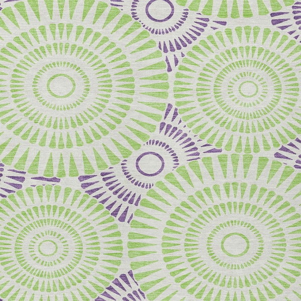 Homeroots 3' Artichoke Green Brown Beige Geometric Washable Indoor Outdoor Area Rug For Stylish Spaces 10' X 14' Polyester 591662