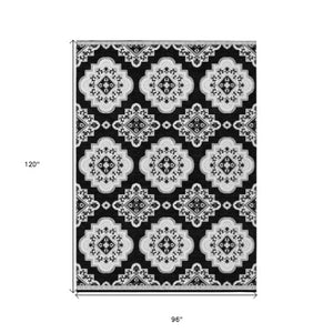 Homeroots 3' Medallion Area Rug In Artichoke Green And Ivory - Stylish, Washable For Indoor And Outdoor Use 8' X 10' Polyester 591672