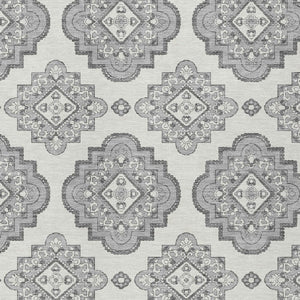 Homeroots 3' Medallion Area Rug In Artichoke Green And Ivory - Stylish, Washable For Indoor And Outdoor Use 9' X 12' Polyester 591691