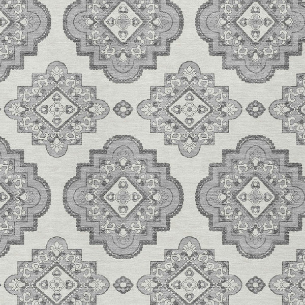 Homeroots 3' Medallion Area Rug In Artichoke Green And Ivory - Stylish, Washable For Indoor And Outdoor Use 9' X 12' Polyester 591691