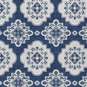 Homeroots 3' Medallion Area Rug In Artichoke Green And Ivory - Stylish, Washable For Indoor And Outdoor Use 9' X 12' Polyester 591715