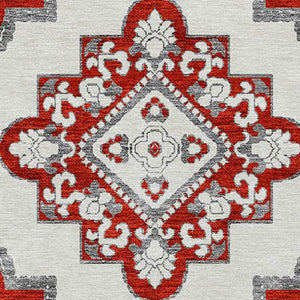 Homeroots 3' Medallion Area Rug In Artichoke Green And Ivory - Stylish, Washable For Indoor And Outdoor Use 8' Round Polyester 591719