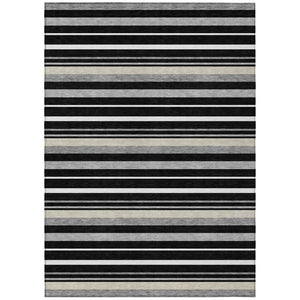 HomeRoots 5' Striped Washable Area Rug for Indoor and Outdoor Use – Durable, Stylish, and Easy to Clean! 10' X 14' 591734