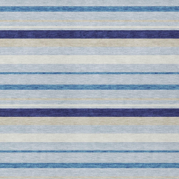 Homeroots 3' Black Ivory And Gray Striped Washable Area Rug - Stylish Indoor Outdoor Design For Any Space 3' X 5' Polyester 591735