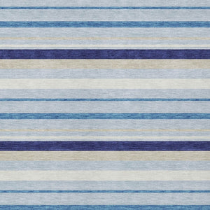 Homeroots 3' Black Ivory And Gray Striped Washable Area Rug - Stylish Indoor Outdoor Design For Any Space 8' X 10' Polyester 591738