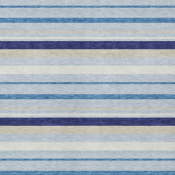 Homeroots 3' Black Ivory And Gray Striped Washable Area Rug - Stylish Indoor Outdoor Design For Any Space 8' X 10' Polyester 591738