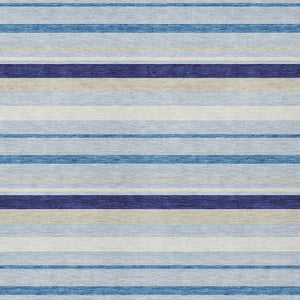 Homeroots 3' Black Ivory And Gray Striped Washable Area Rug - Stylish Indoor Outdoor Design For Any Space 9' X 12' Polyester 591739
