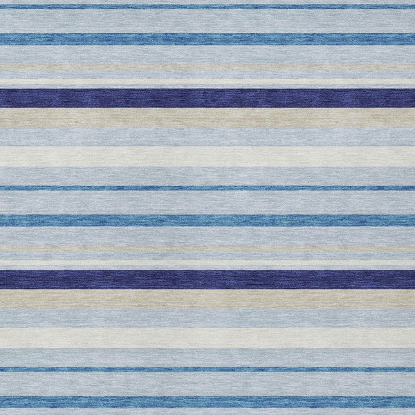 Homeroots 3' Black Ivory And Gray Striped Washable Area Rug - Stylish Indoor Outdoor Design For Any Space 9' X 12' Polyester 591739