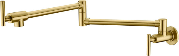 English Elm Pot Filler Wall Mount Brass Faucet with Swing Arm and Matte Black Finish for Kitchen T3177P277528