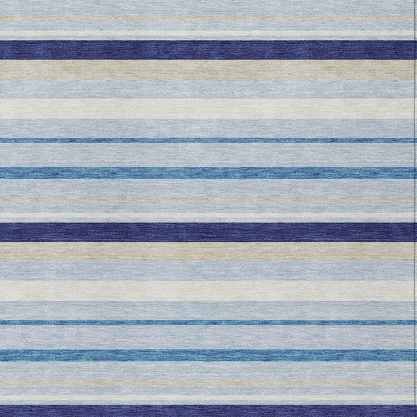 Homeroots 3' Black Ivory And Gray Striped Washable Area Rug - Stylish Indoor Outdoor Design For Any Space 10' X 14' Polyester 591740