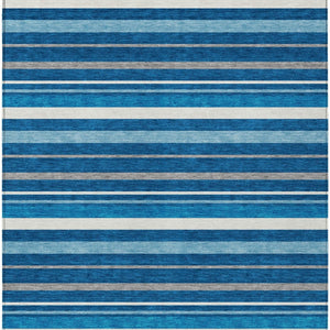 Homeroots 3' Black Ivory And Gray Striped Washable Area Rug - Stylish Indoor Outdoor Design For Any Space 3' X 5' Polyester 591741