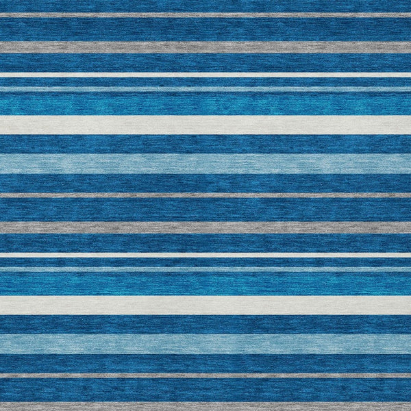 Homeroots 3' Black Ivory And Gray Striped Washable Area Rug - Stylish Indoor Outdoor Design For Any Space 5' X 8' Polyester 591742