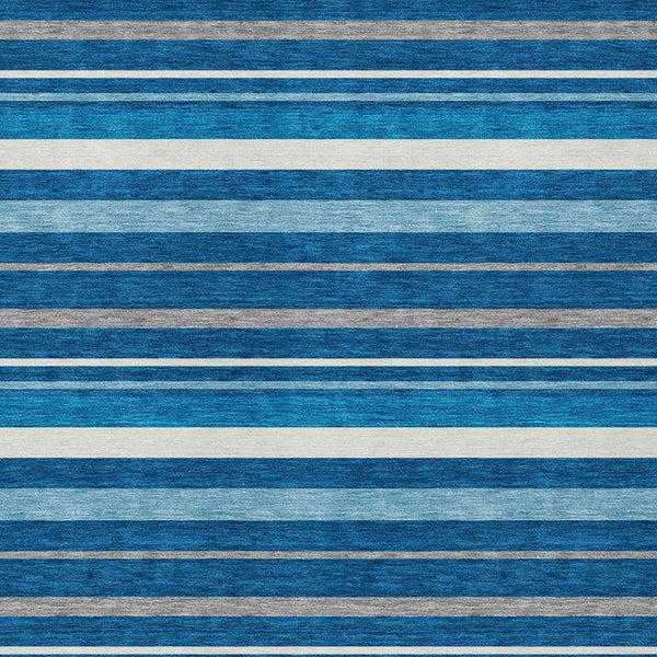 Homeroots 3' Black Ivory And Gray Striped Washable Area Rug - Stylish Indoor Outdoor Design For Any Space 8' X 10' Polyester 591744