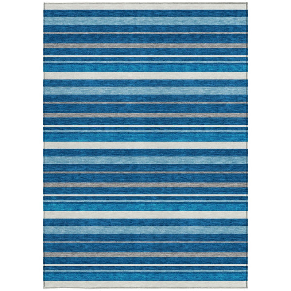 Homeroots 3' Black Ivory And Gray Striped Washable Area Rug - Stylish Indoor Outdoor Design For Any Space 10' X 14' Polyester 591746