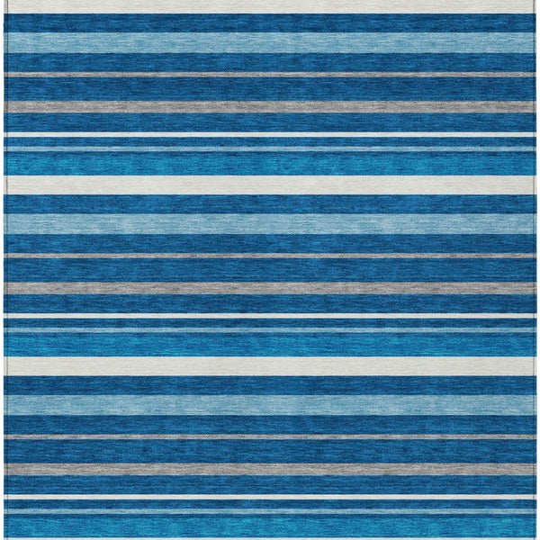 Homeroots 3' Black Ivory And Gray Striped Washable Area Rug - Stylish Indoor Outdoor Design For Any Space 10' X 14' Polyester 591746