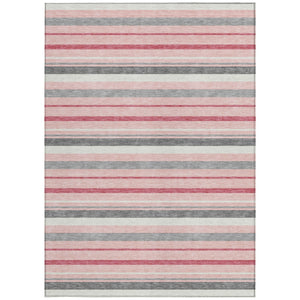 Homeroots 3' Black Ivory And Gray Striped Washable Area Rug - Stylish Indoor Outdoor Design For Any Space 3' X 5' Polyester 591753