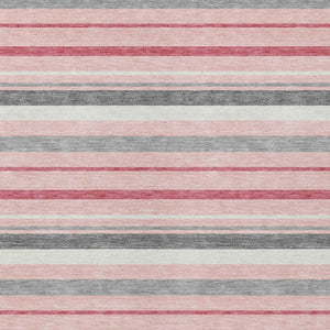 Homeroots 3' Black Ivory And Gray Striped Washable Area Rug - Stylish Indoor Outdoor Design For Any Space 10' X 14' Polyester 591758