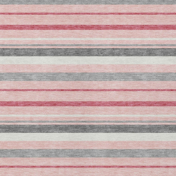 Homeroots 3' Black Ivory And Gray Striped Washable Area Rug - Stylish Indoor Outdoor Design For Any Space 10' X 14' Polyester 591758