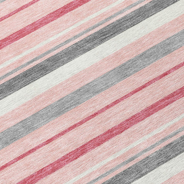 Homeroots 3' Black Ivory And Gray Striped Washable Area Rug - Stylish Indoor Outdoor Design For Any Space 10' X 14' Polyester 591758