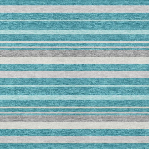 Homeroots 3' Black Ivory And Gray Striped Washable Area Rug - Stylish Indoor Outdoor Design For Any Space 10' X 14' Polyester 591764