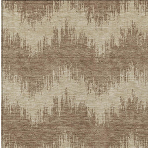 Homeroots 3' Durable Black And Ivory Chevron Indoor Outdoor Area Rug - Stylish, Washable, And Versatile Design 5' X 8' Polyester 591772