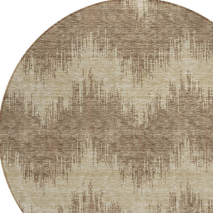 Homeroots 3' Durable Black And Ivory Chevron Indoor Outdoor Area Rug - Stylish, Washable, And Versatile Design 8' Round Polyester 591773