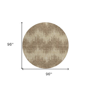 Homeroots 3' Durable Black And Ivory Chevron Indoor Outdoor Area Rug - Stylish, Washable, And Versatile Design 8' Round Polyester 591773