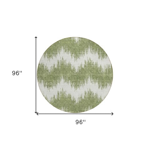 Homeroots 3' Durable Black And Ivory Chevron Indoor Outdoor Area Rug - Stylish, Washable, And Versatile Design 8' Round Polyester 591779