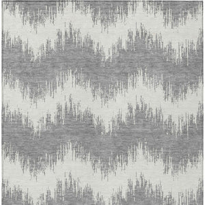 Homeroots 3' Durable Black And Ivory Chevron Indoor Outdoor Area Rug - Stylish, Washable, And Versatile Design 9' X 12' Polyester 591793