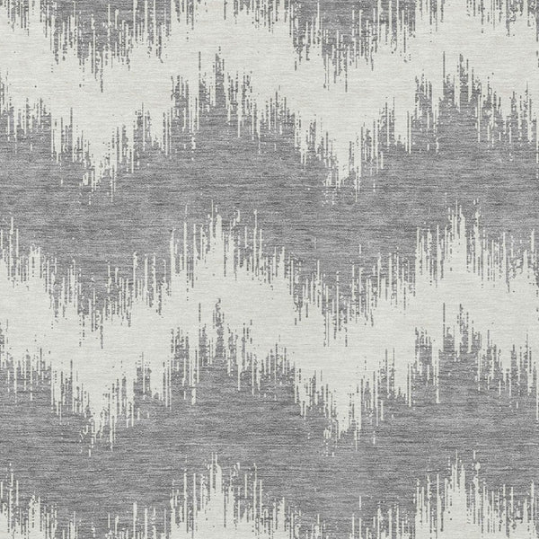 Homeroots 3' Durable Black And Ivory Chevron Indoor Outdoor Area Rug - Stylish, Washable, And Versatile Design 9' X 12' Polyester 591793