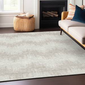 Homeroots 3' Durable Black And Ivory Chevron Indoor Outdoor Area Rug - Stylish, Washable, And Versatile Design 5' X 8' Polyester 591796