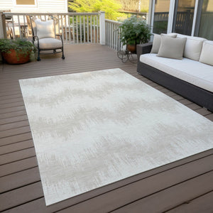 Homeroots 3' Durable Black And Ivory Chevron Indoor Outdoor Area Rug - Stylish, Washable, And Versatile Design 8' X 10' Polyester 591798