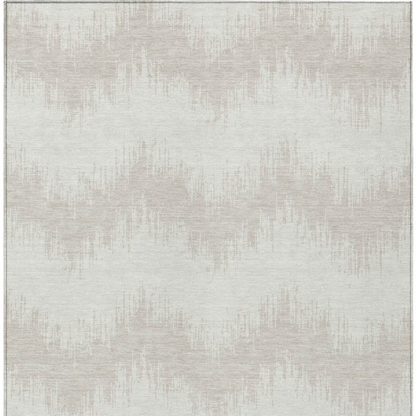 Homeroots 3' Durable Black And Ivory Chevron Indoor Outdoor Area Rug - Stylish, Washable, And Versatile Design 9' X 12' Polyester 591799