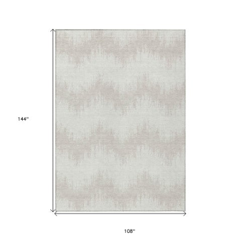 Homeroots 3' Durable Black And Ivory Chevron Indoor Outdoor Area Rug - Stylish, Washable, And Versatile Design 9' X 12' Polyester 591799