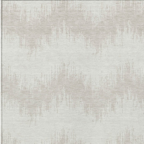 Homeroots 3' Durable Black And Ivory Chevron Indoor Outdoor Area Rug - Stylish, Washable, And Versatile Design 9' X 12' Polyester 591799