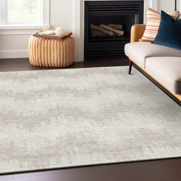 Homeroots 3' Durable Black And Ivory Chevron Indoor Outdoor Area Rug - Stylish, Washable, And Versatile Design 9' X 12' Polyester 591799