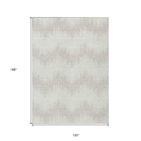 Homeroots 3' Durable Black And Ivory Chevron Indoor Outdoor Area Rug - Stylish, Washable, And Versatile Design 10' X 14' Polyester 591800