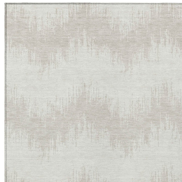 Homeroots 3' Durable Black And Ivory Chevron Indoor Outdoor Area Rug - Stylish, Washable, And Versatile Design 10' X 14' Polyester 591800