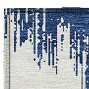 Homeroots 3' Durable Black And Ivory Chevron Indoor Outdoor Area Rug - Stylish, Washable, And Versatile Design 9' X 12' Polyester 591805