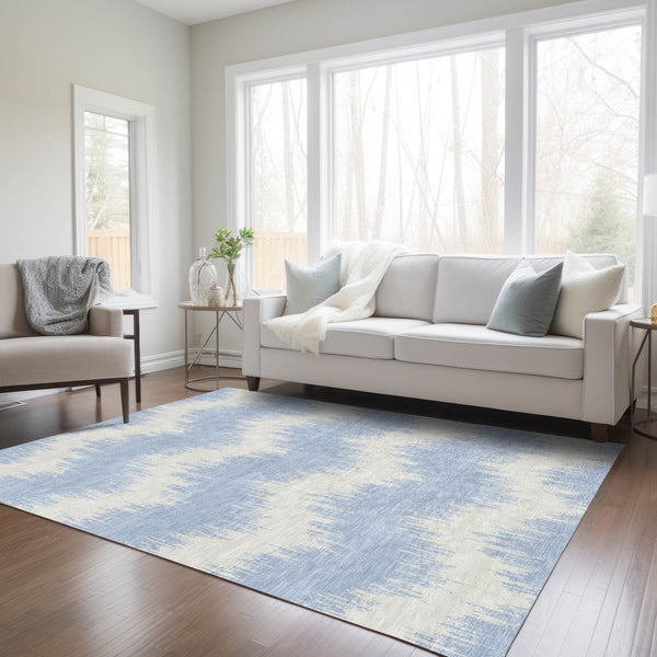 Homeroots 3' Durable Black And Ivory Chevron Indoor Outdoor Area Rug - Stylish, Washable, And Versatile Design 3' X 5' Polyester 591825