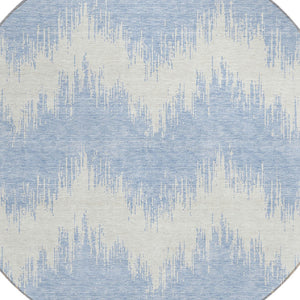 Homeroots 3' Durable Black And Ivory Chevron Indoor Outdoor Area Rug - Stylish, Washable, And Versatile Design 8' Round Polyester 591827